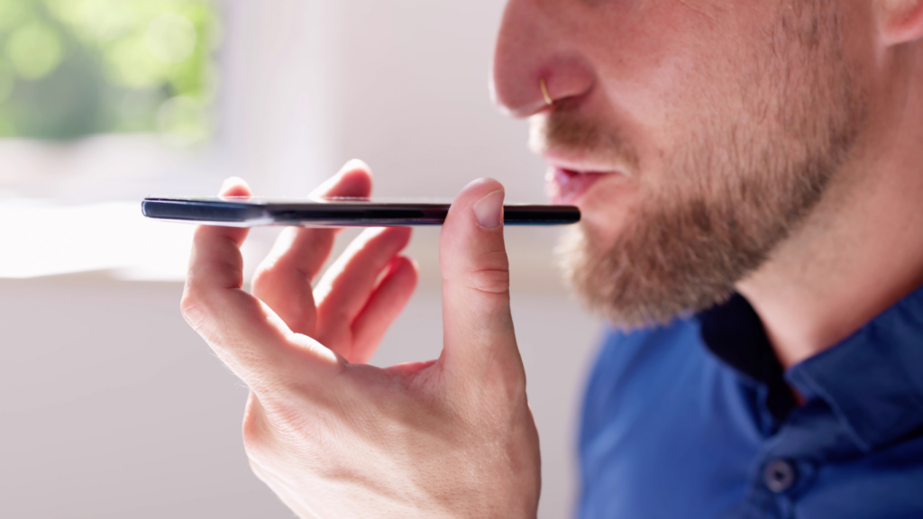 Man using voice Control